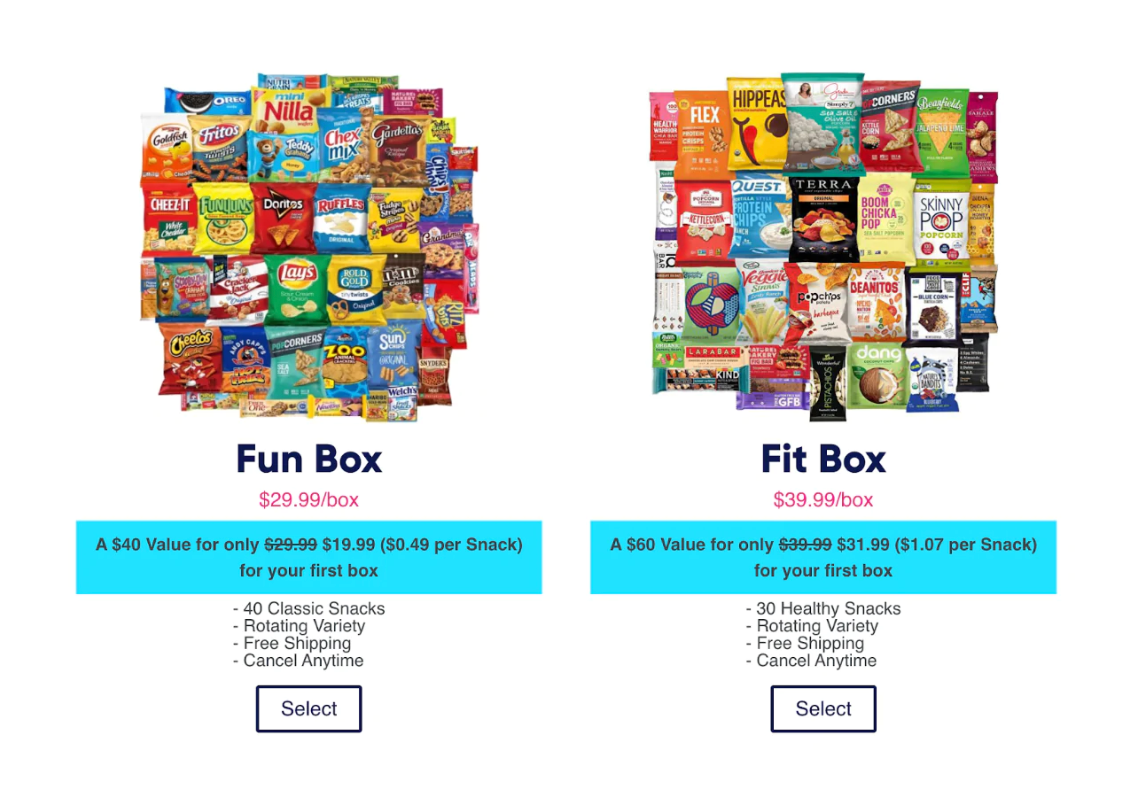 variety fun tiered subscriptions