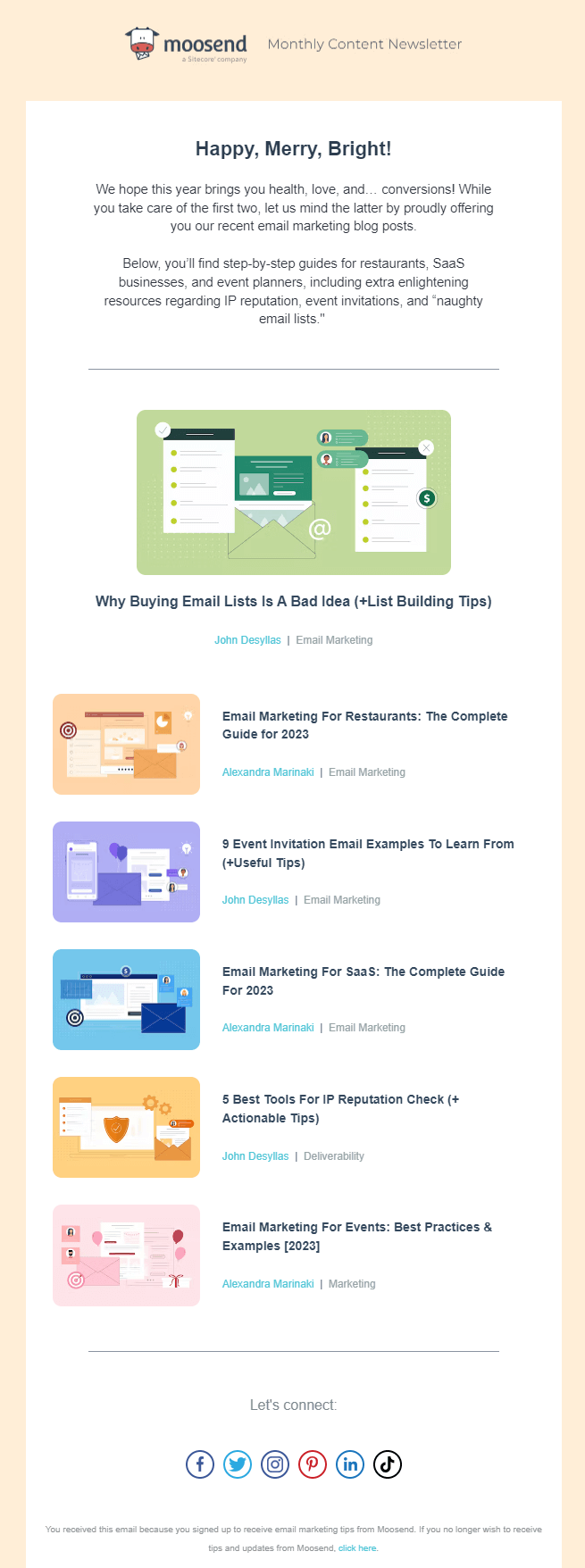 Moosend content newsletter