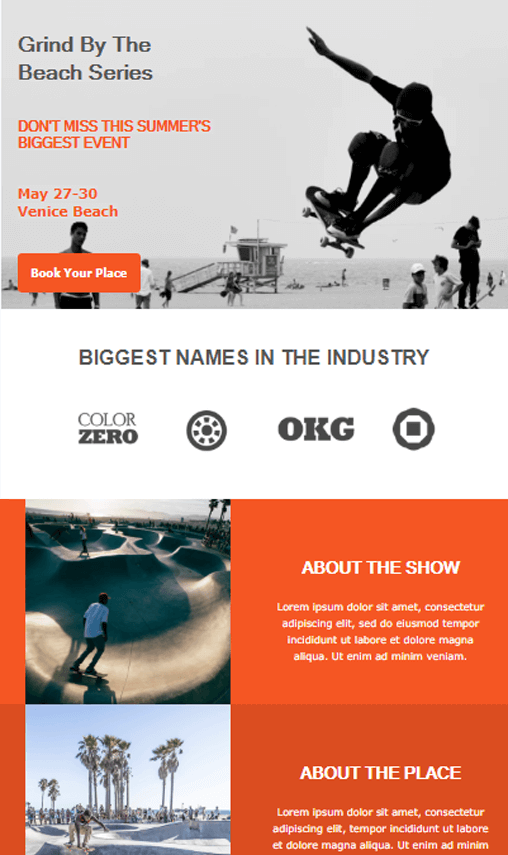 event invitation email newsletter example