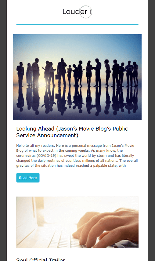 RSS email campaign example