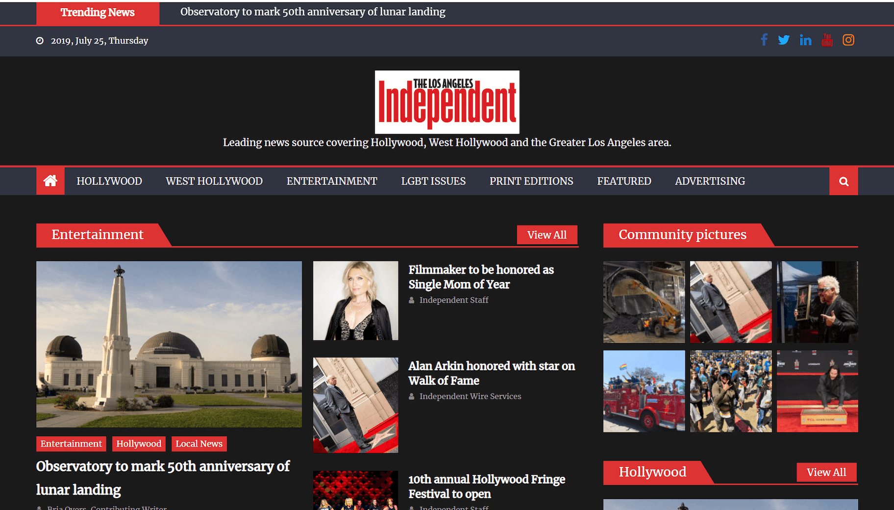 entertainment or media website