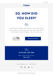 product review email by Casper product review email by Casper
