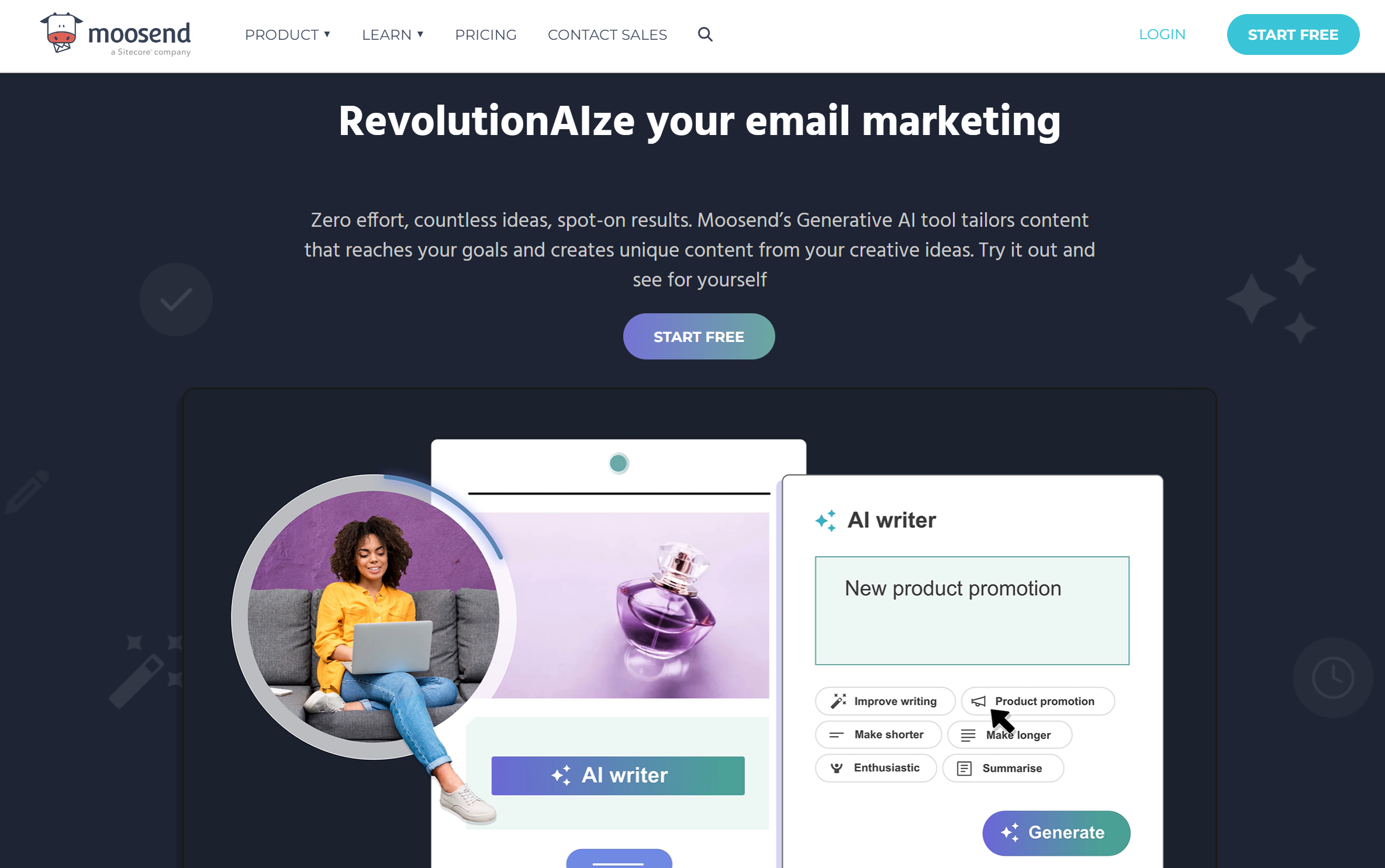 Moosend ai-powered email marketing tool