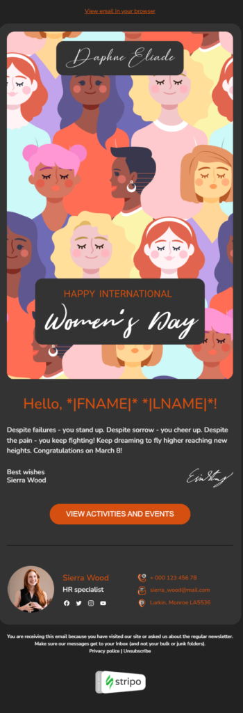 Stripo inclusive Women's Day newsletter template