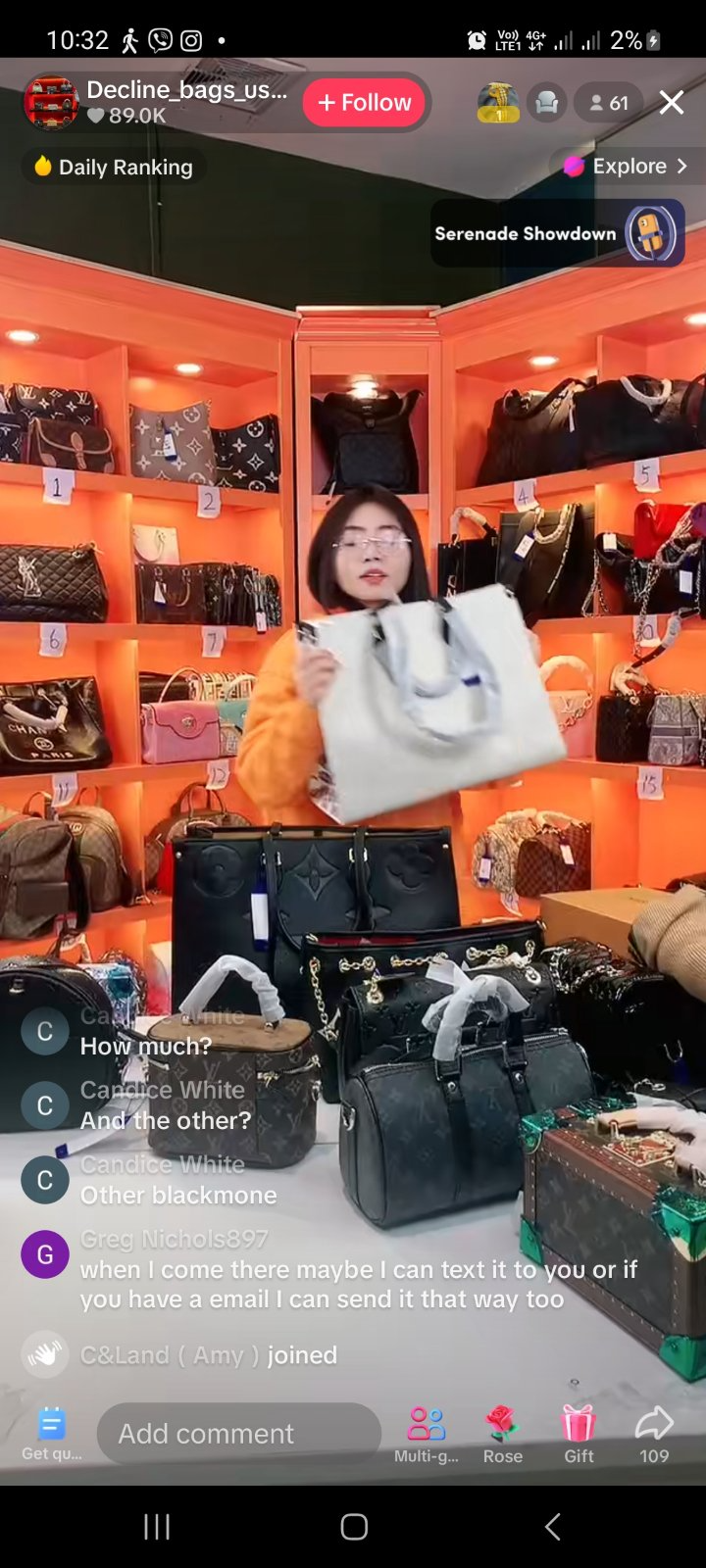 live shopping example from tiktok