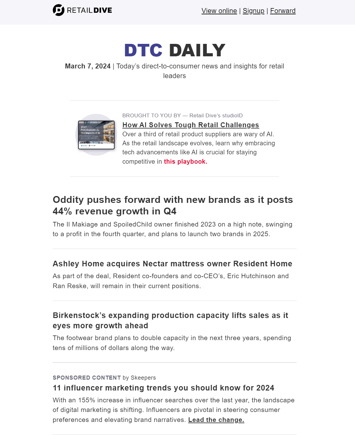 retail dive dtc daily