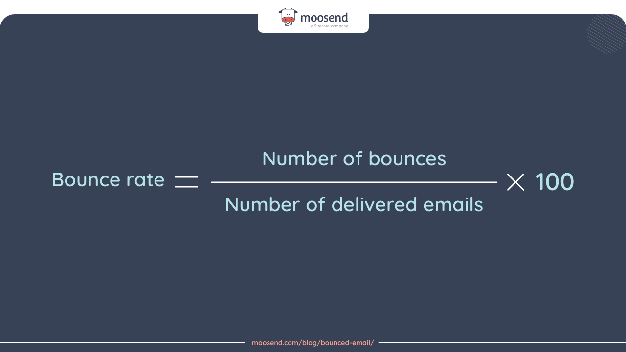an image showing the formula to calculate your email bounce rate